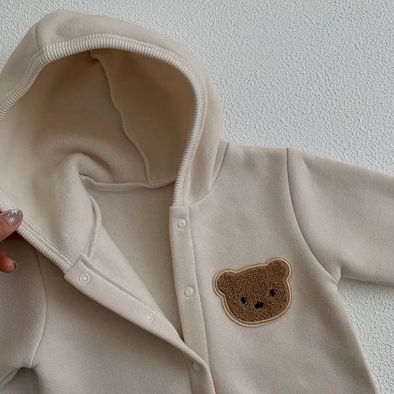 Kleinkind Overall mit Kapuze im Bären-Design für Neugeborene und Babys