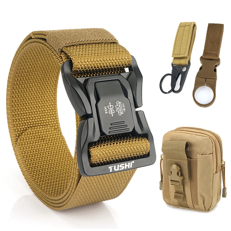 VATLTY New 4.3cm Tactical Outdoor Belt Tight Nylon Aluminum Buckle Quick Release Men's Military Belt Casual Wide Waistband Male