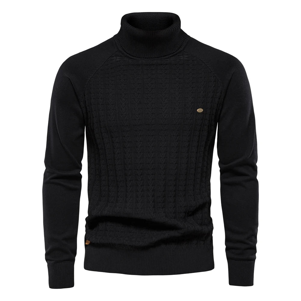 Männlicher Rollkragenpullover aus hochwertiger Baumwolle für den Winter