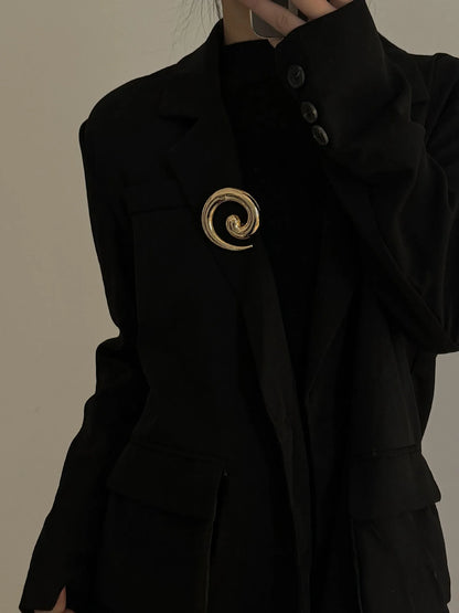 Brosche Spirale Vortex Vergoldet Unregelmäßig Party Corsage Unisex