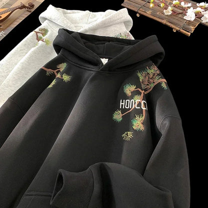 Herbst Kiefer Grafik Hoodies Für Männer Y2K Vintage Streetwear Oversize Mit Kapuze Sweatshirts 2025, Neue Harajuku Fleece Casual Hoody