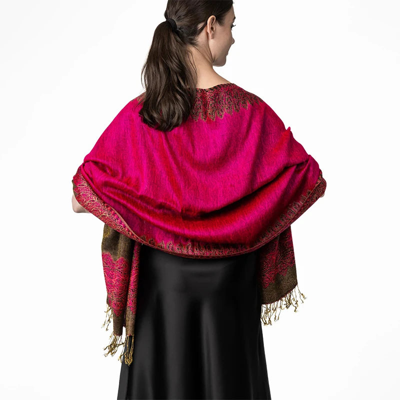 Damen Winterschal Kaschmir Plaid warm Pashmina Bandana Quaste Qualität