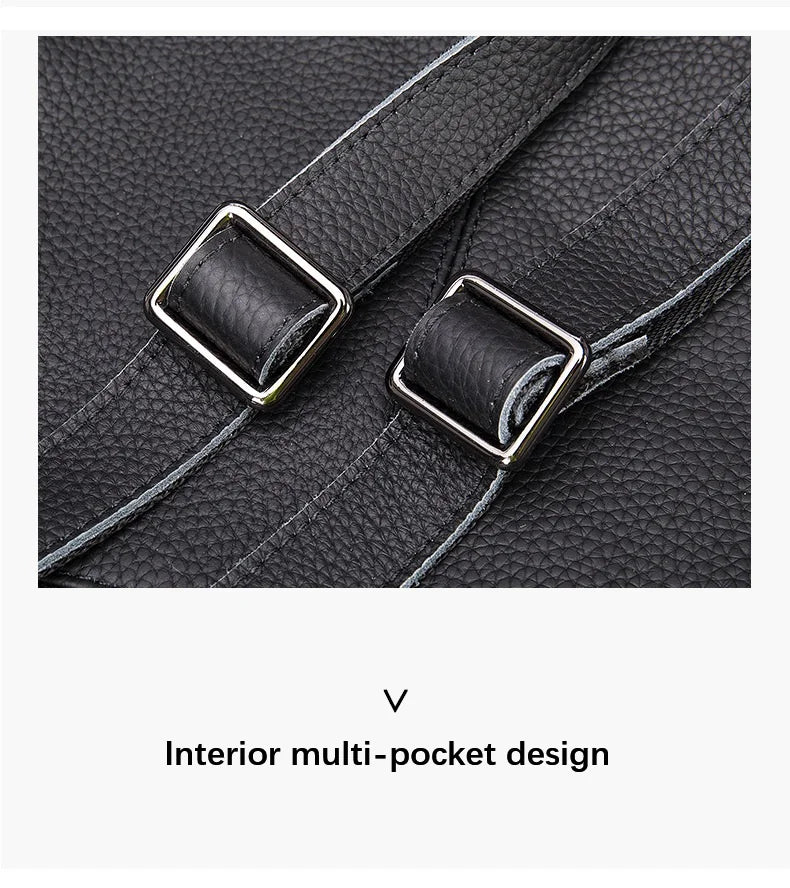 Damen-Lederrucksack Mit Top-Griff Und Viel Stauraum Durch Mehrfachtaschen Und Gepolsterter Rücken