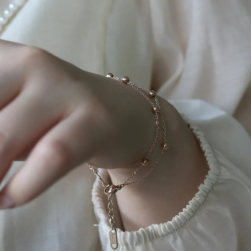Damen-Armband Doppelperle koreanischer Trend