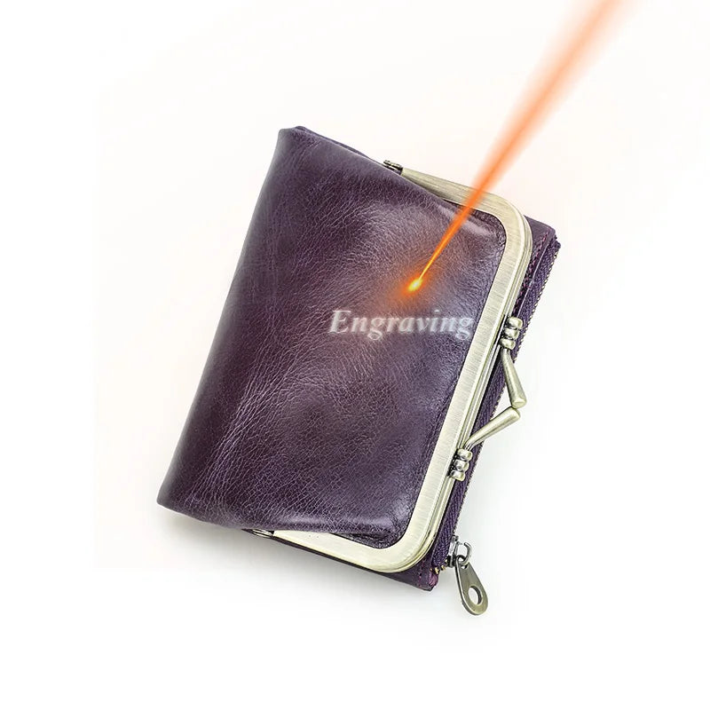 Damen Echtleder Geldbörse RFID Fotokartenfach Geldtasche tragbar Reise Geschenk