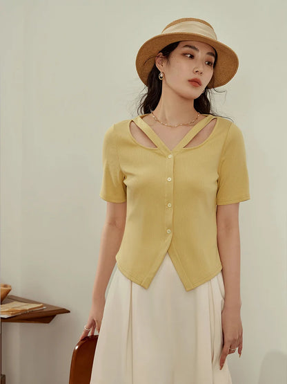 Lässige Damen-Bluse aus Lyocell mit Blumenärmeln und lockerem Schnitt – vielseitiges Sommer-Oberteil für jeden Anlass