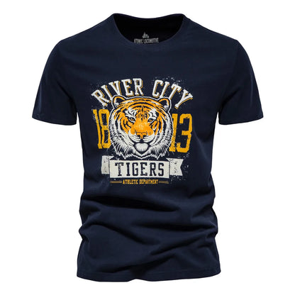 Herren T-Shirt aus Baumwolle mit hochwertigem Druck im lässigen Stil