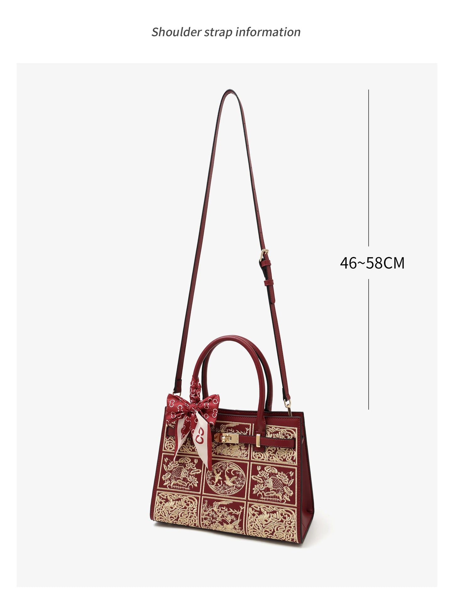 Damen Handtasche Aus Split-Leder Mit Crossbody-Tasche Im Chinesischen Stil
