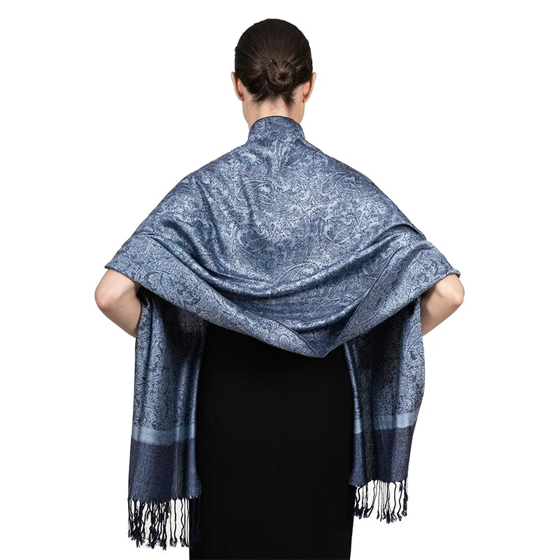Damen Jacquard Schal ethnisch Kaschmir dick weich Halstuch Bandana Outdoor