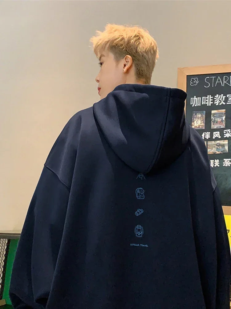 Herbst Cartoon Grafik Druck Hoodies Für Männer Neu in Brief Mit Kapuze Sweatshirts frauen Baumwolle Fleece Y2K Streetwear Hoody Kleidung