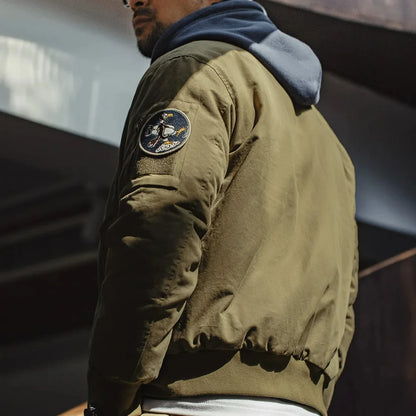 Herren Fliegerjacke Maden Reversible Baseballkragen Herbst Winter Verdickte Mäntel