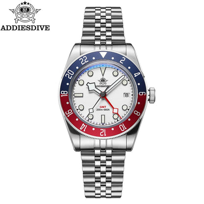 GMT Herren-Taucheruhr Quarz 200m wasserdicht Bubble-Glas BGW9 Leuchtzeiger AD2044