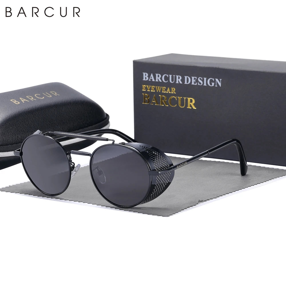 Sonnenbrille Steampunk rund polarisiert UV400 Vintage Herren Damen