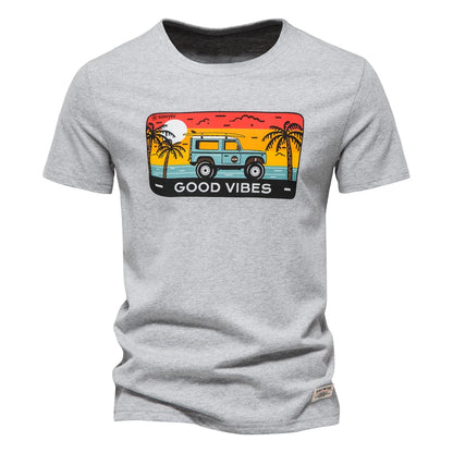 Herren T-Shirt aus Baumwolle mit hochwertigem Druck im lässigen Stil