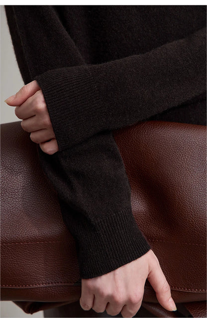 Damen-Rollkragenpullover Wolle-Kaschmir warm elegant Herbst-Winter