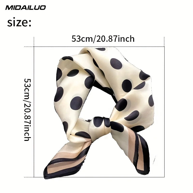 Damen Seidenschal gepunktet quadratisch Kopftuch Hijab Bandana Pashmina E