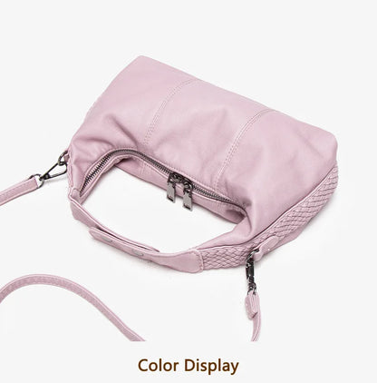 Damen-Hobo-Tasche Aus Weichem Kunstleder Mit Abnehmbarem Schulterriemen Schwarz Alltagstauglich