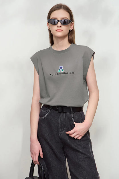 Damen T-Shirt mit Rundhalsausschnitt und besticktem lockeren Design für den Sommer