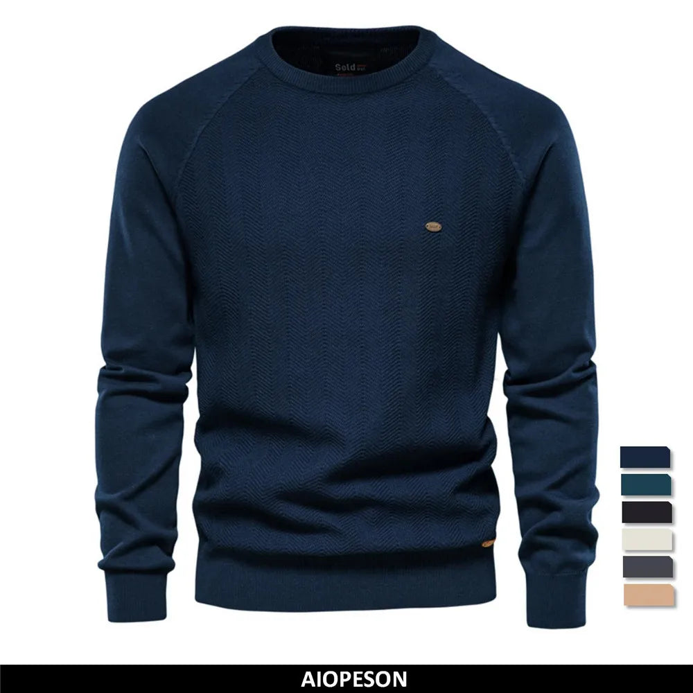 Herren Pullover aus Baumwolle mit lässigem Drop-Hülsen-Design für den Winter