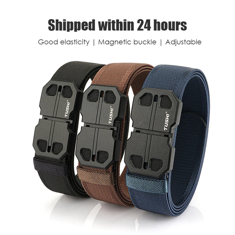 Herren-Gürtel 34mm Breite Mit Magnetverschluss Aus Nylon Für Alltag Und Freizeit Robust