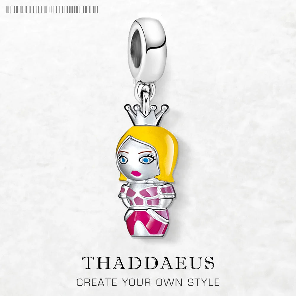 Damen-Charm-Anhänger Prinzessin Puppe süß aus Sterlingsilber