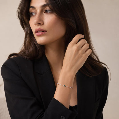 Damen-Armband bunte Natursteine Böhmen aus Sterlingsilber