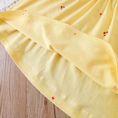 Baby Mädchen Sommerkleid Kurzarm Umlegekragen Baumwollkleidung für Mädchen im Alter von 2–6 Jahren Kinderkleider