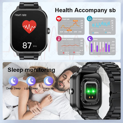 Männer Smartwatch mit Bluetooth Headset und Blutdrucküberwachung für Sport und Fitness