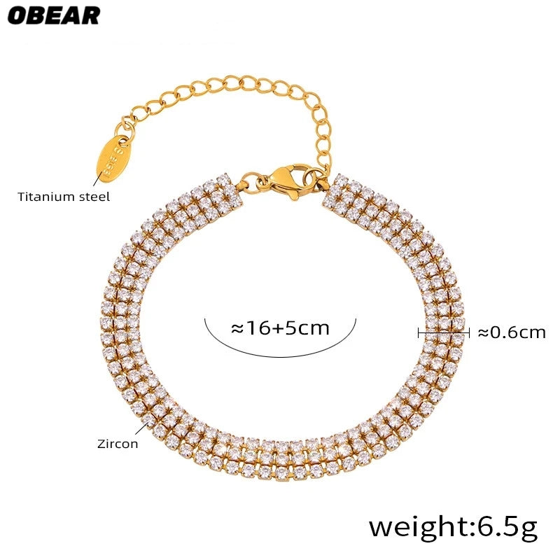 Damen-Kettenarmband mit Zirkonia und Regenbogenkristall