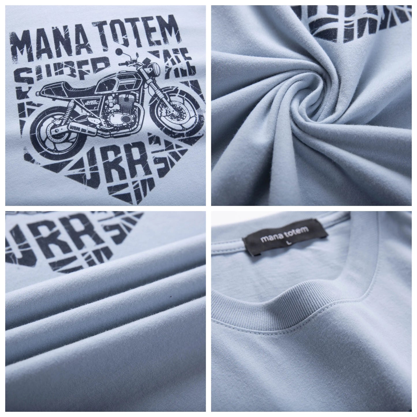 Komfortables Herren T-Shirt Mit Motorrad Druck In Reiner Baumwolle