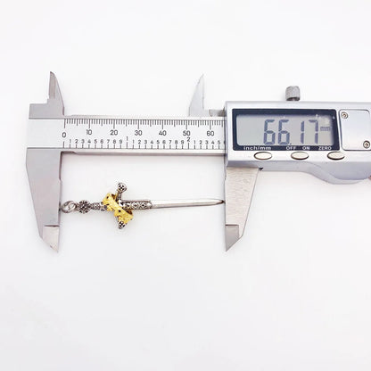 Damen-Charm-Anhänger Schwert Krone Ritter Schutz aus Sterlingsilber