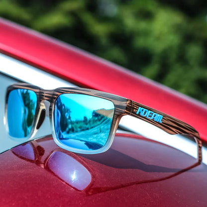 Sonnenbrille quadratisch polarisiert Reißverschlussetui 30 Farben Unisex