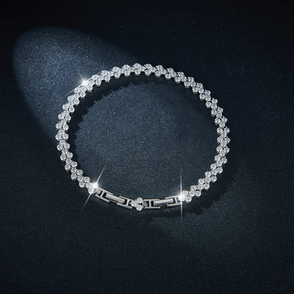 Damen-Tennisarmband mit Moissanit aus Sterlingsilber