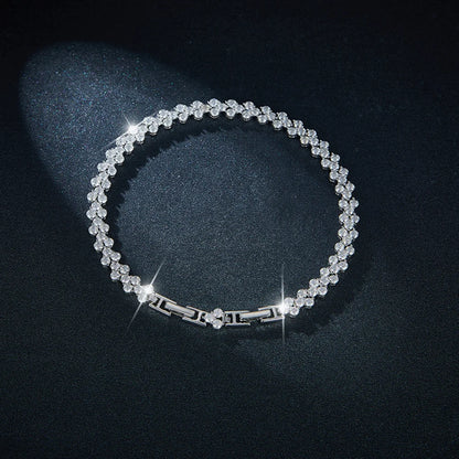 Damen-Tennisarmband mit Moissanit aus Sterlingsilber