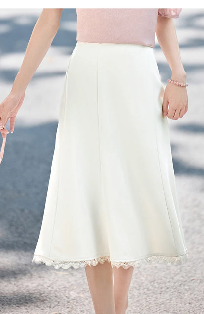 Damen Sommer Rock mit hoher Taille im eleganten Fischschwanz-Stil