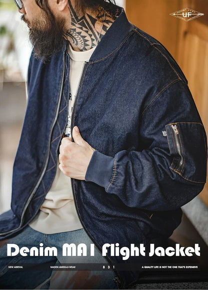 Herren Jeansjacke im Retro-Stil mit Baseballkragen für lässige Looks