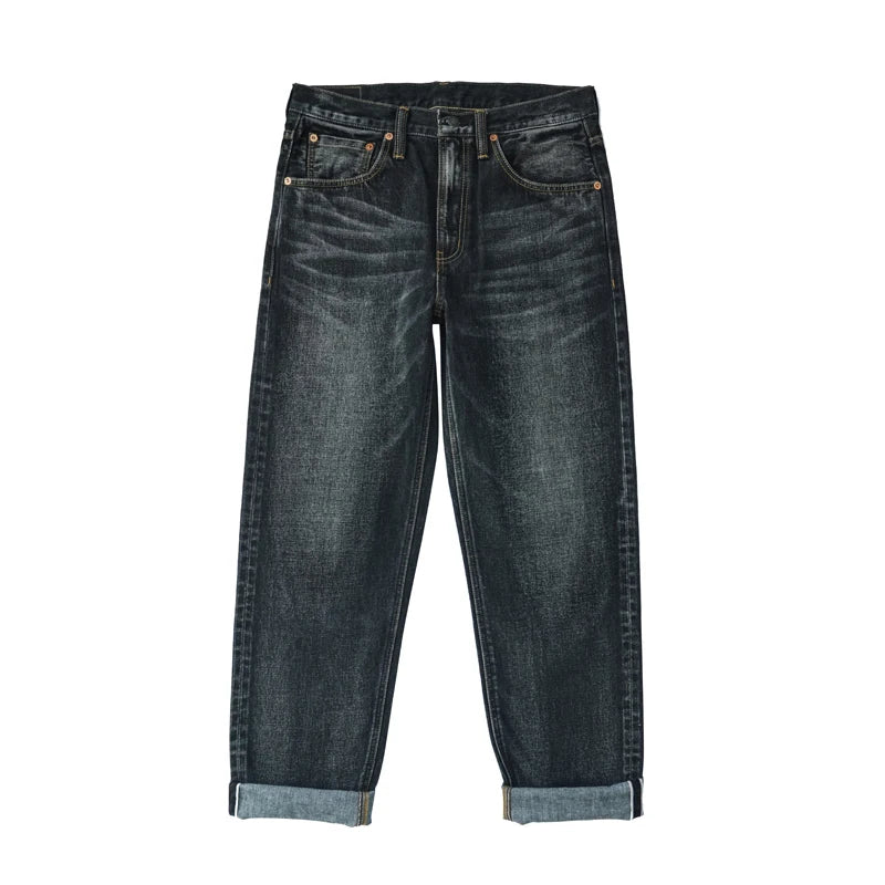 Herren Jeans aus Denim im Distressed Look mit gerader Passform