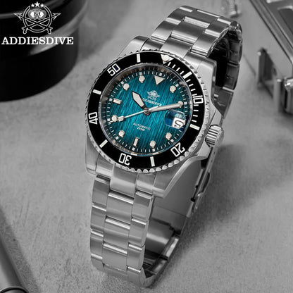 Herren Automatikuhr mechanisch Saphirglas 8215 200m wasserdicht Leuchtzeiger Edelstahl