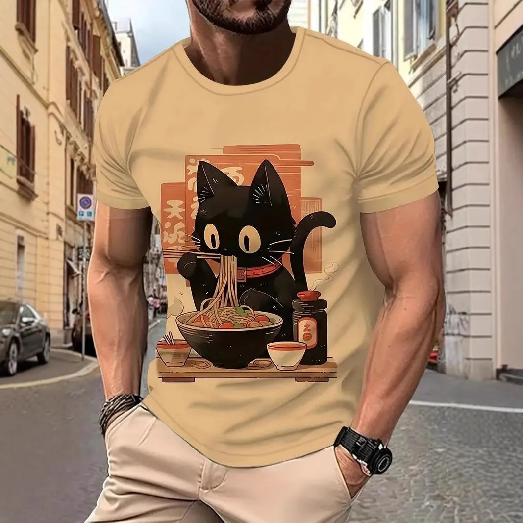 Hochwertiges Herren-T-Shirt in Übergröße mit kurzen Ärmeln und Henley-Ausschnitt – ideal für den Sommer.