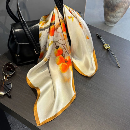 Damen Seidenschal klein quadratisch Haarband Halstuch Kopftuch Bandana H