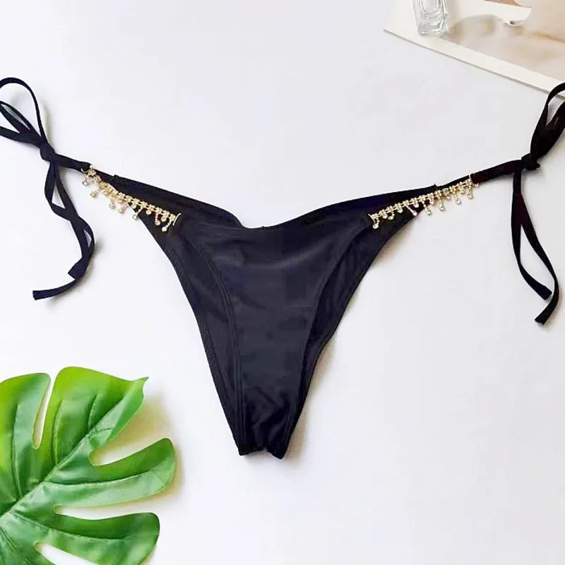 Dreiteiliges Damen-Bikini-Set mit Mesh-Design – ideal für Strand und Pool