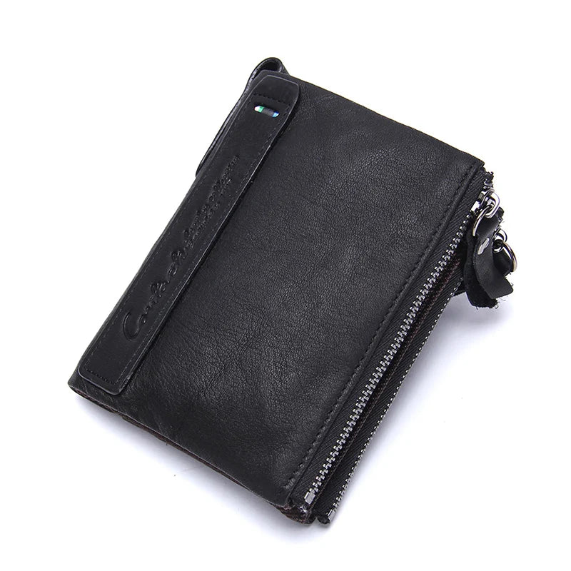 Herren Echtleder Geldbörse Reißverschluss Kartenhalter Luxus Designer Geldclip