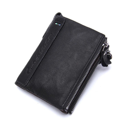 Herren Echtleder Geldbörse Reißverschluss Kartenhalter Luxus Designer Geldclip