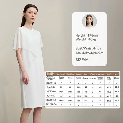 Elegantes Damenkleid Aus Baumwolle Chiffon Lockere Passform
