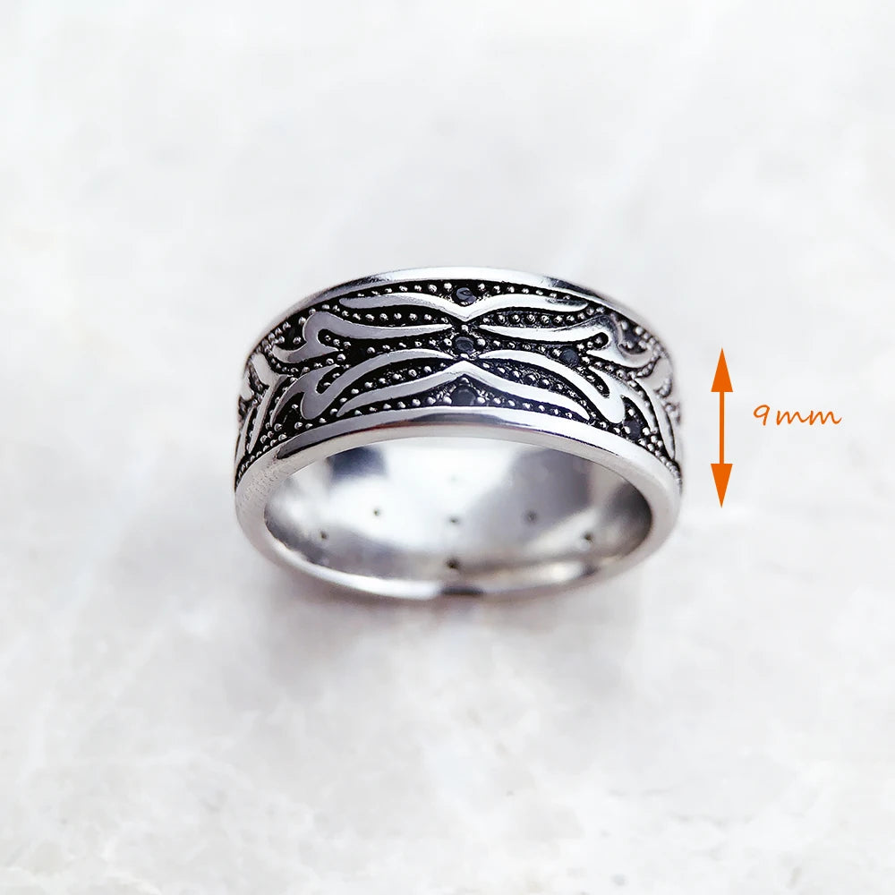 Damen-Ring Tigermuster schwarz rebellisch aus Sterlingsilber