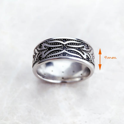 Damen-Ring Tigermuster schwarz rebellisch aus Sterlingsilber