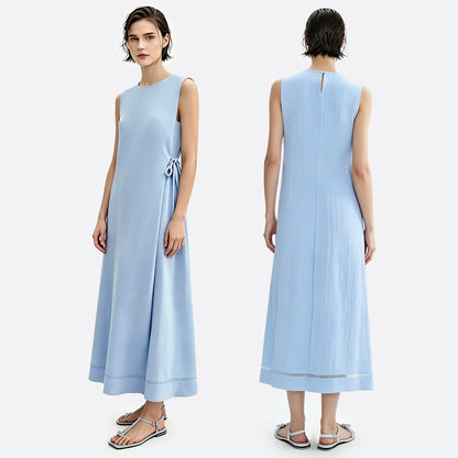 Damen Freizeitkleid ALinie Ärmellos Sommer Leicht Eleganz