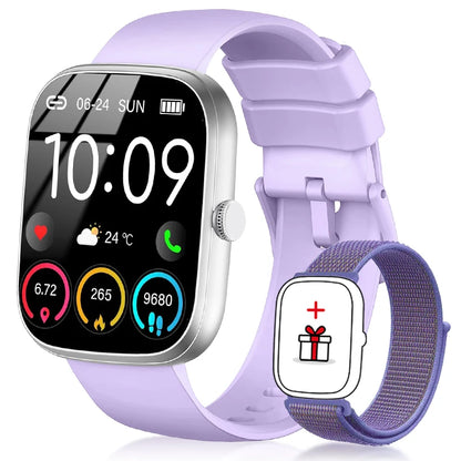 LIGE AI Sprachassistent Smart Watch für Männer Frauen 1,96" HD Touchscreen Fitness Tracker Drahtloser Anruf IP68 Wasserdichte Smartwatch