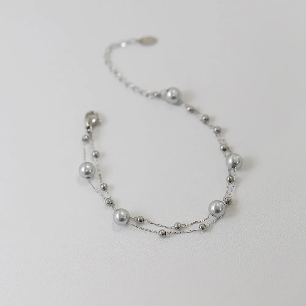 Damen-Armband mit Glasperle aus Titanstahl