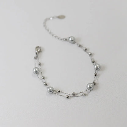 Damen-Armband mit Glasperle aus Titanstahl